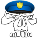 blue line skull, police